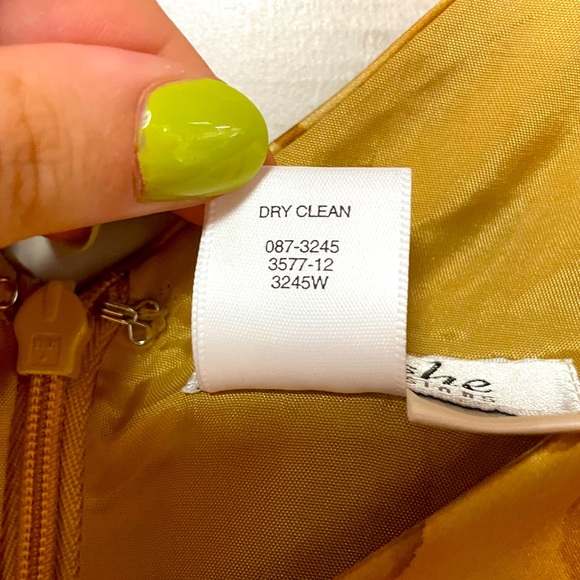 Blushe Impressions Like New Gold Brown Animal Print V Neck Silk Slip Dress Sz 16 - Picture 4 of 6